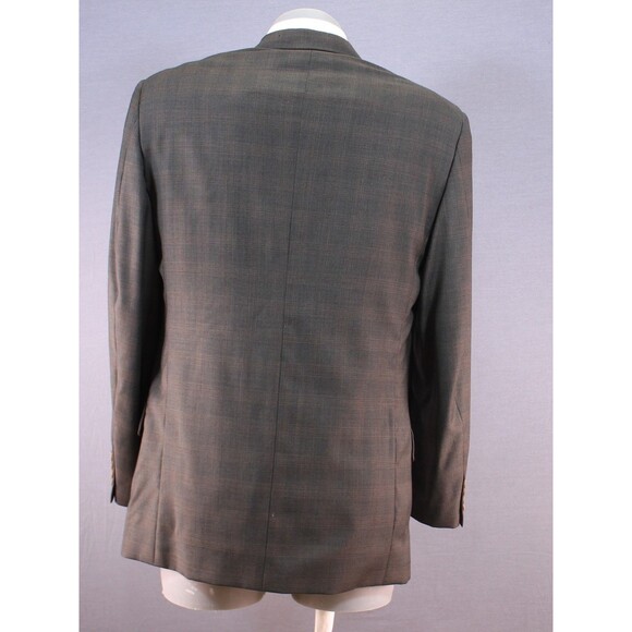 Claiborne Men's 2 Piece Suit Mens Gray Plaid 3 Btn Wool 42L Pleated 33" Waist - Picture 8 of 11